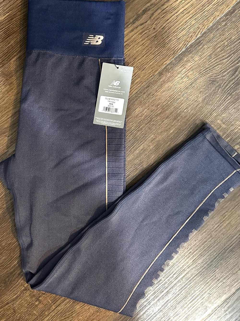 New Balance Navy and Gold Women's High-Rise Leggings